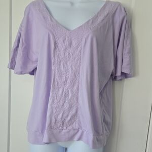 Banana Republic Lavender Relaxed Fit Blouse with V-Neck